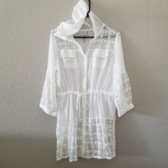 Miilla Clothing Other - White Swim Cover up Hood by Miilla